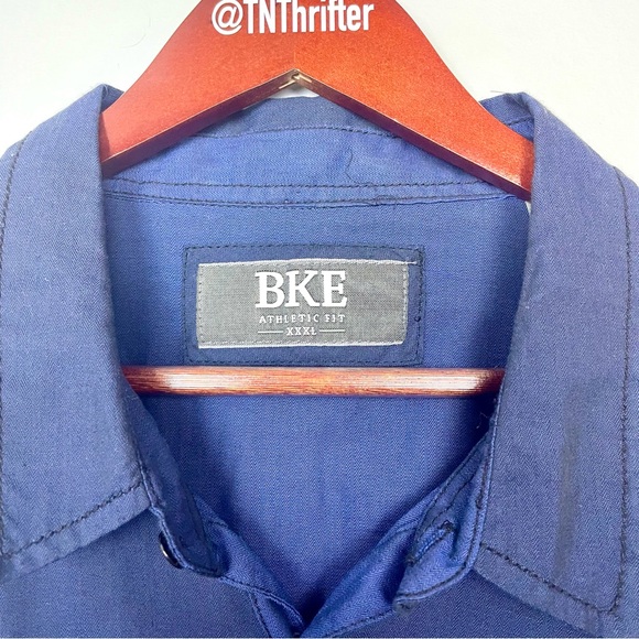 NWT BKE Buckle Easy Care Casual Navy Blue Button Down Shirt Mens XXXL 3XL Work - Picture 3 of 12